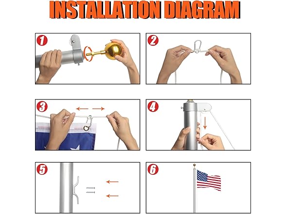 NELXINJO 25FT Flag Pole Kit (Your Choice)
