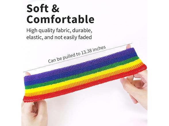 HFZRZFH Rainbow Sweatband Set, 3-Piece