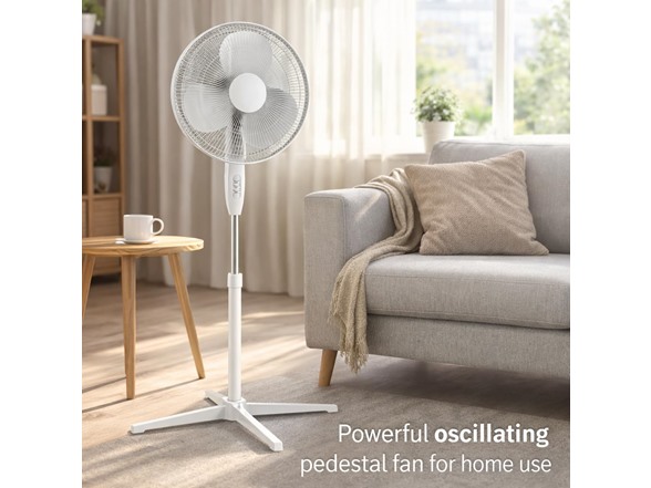 J&V Textiles 16" Oscillating Fan with Remote