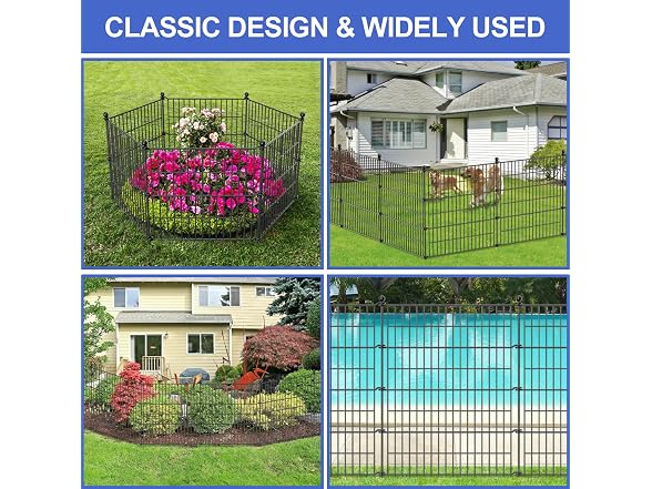 Nessxa 5 Panels No Dig Decorative Garden Fence