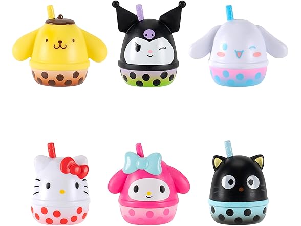 Squish-a-longs Hello Kitty and Friends Boba Mini-Squish 6-Pack