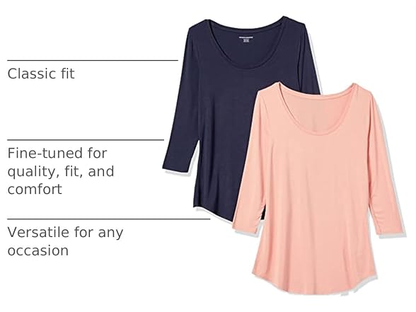 Amazon Essentials Women Sleeve Scoopneck Tops
