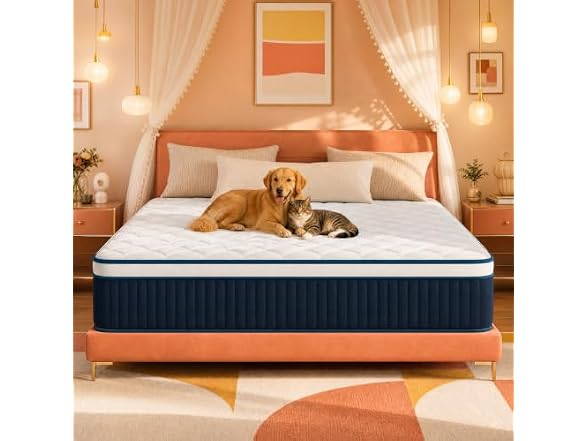 CorePillow 14 Inch King Hybrid Mattress, Medium Firm