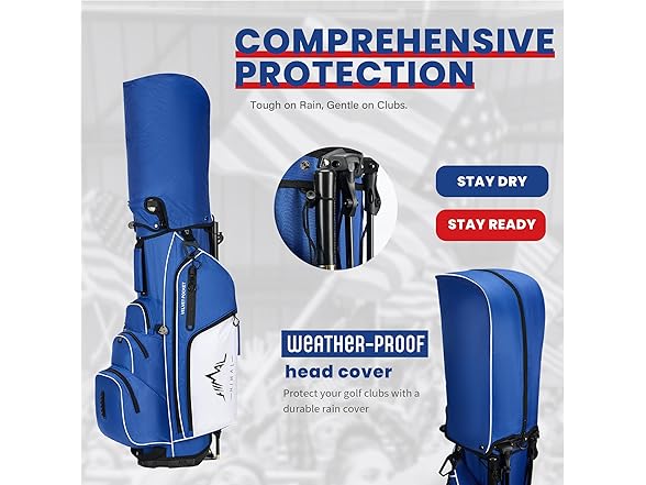 UNIHIMAL 4-Way Golf Stand Bag with Full-Length Divider, Ligh (Open Box)