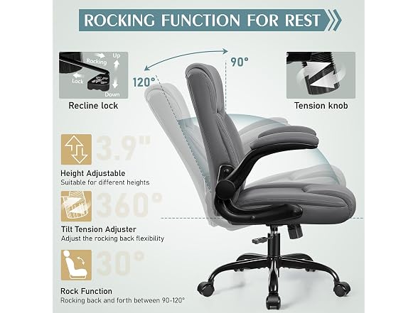 Brick Attic W0893 Leather Office Chair1 (Open Box)