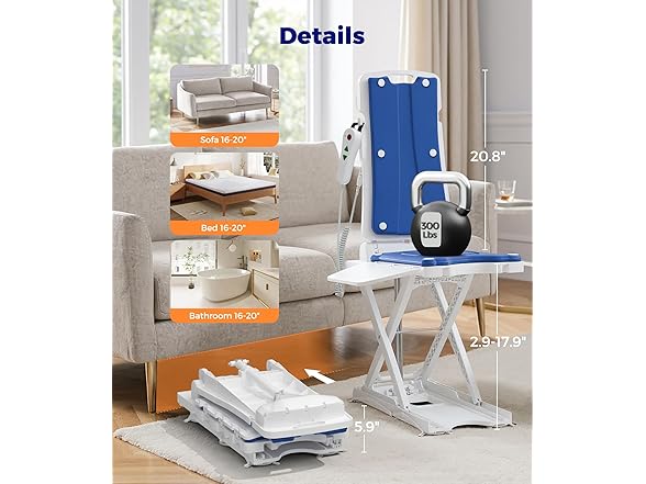 Electric Chair Lift Assist Devices for Seniors, Stand Up Independently from Floor with Remote Control, 300 LBS Capacity, 2 in1 Lift Chairs for Elderly, Waterproof Bath Lift for Tub for Elderly (Open Box)