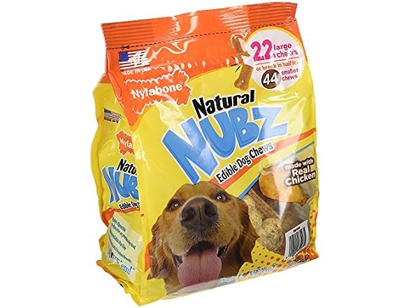 Nylabone Natural Nubz Edible Dog Chews, 22 Count