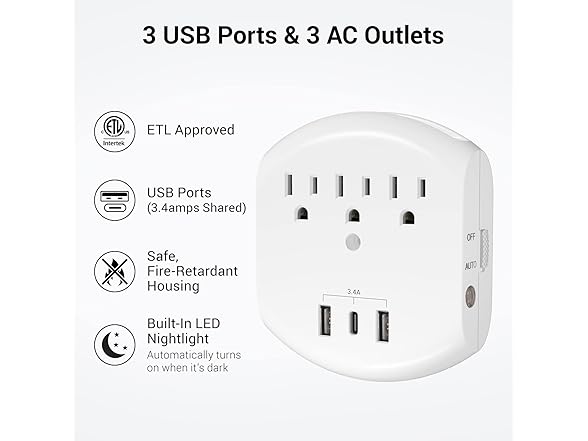 Clear Power 2-Pack USB Wall Charger