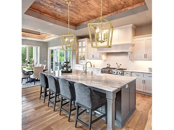 BrightHome 4-Light Farmhouse Chandelier, Gold