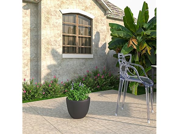 LeisureMod DP11BL Dahlia Planter Black