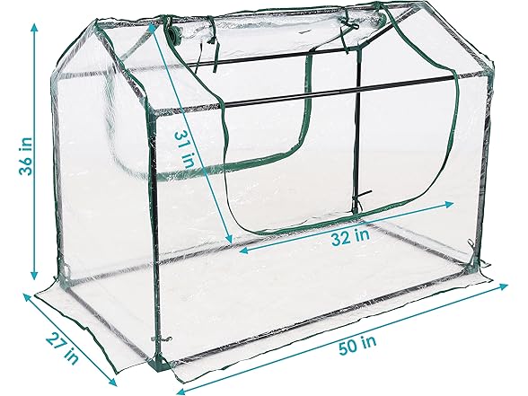 Sunnydaze Decor HB-876 4x2 Foot Mini Greenhouse Clear