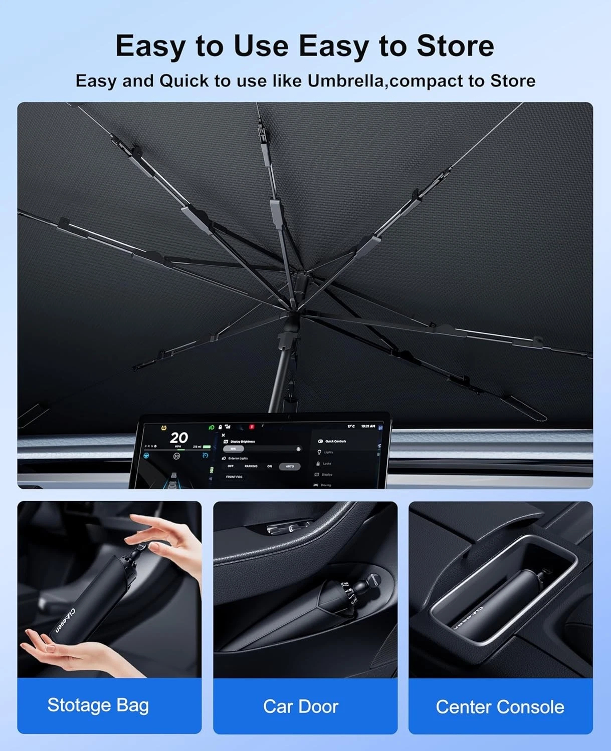 Windshield Sun Shade Umbrella - Gallery 13