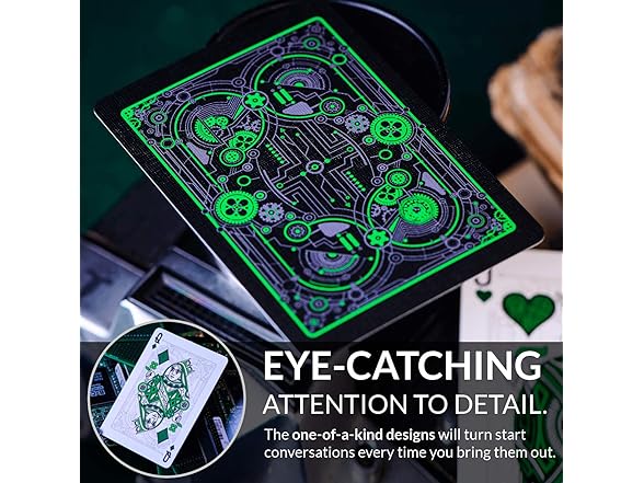Elephant Playing Cards Cyberpunk Green Cardistry Deck