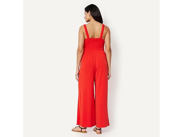 Amazon Essentials Women Square Neck Wide Leg Jumpsuit - Gallery 6