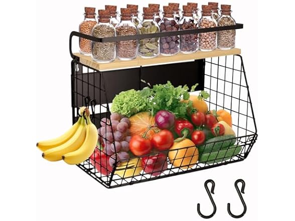 Magnetic Shelf for Fridge with Wood Lid