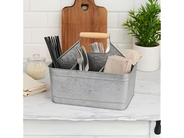 Benzara Galvanized Metal Sturdy Carry A