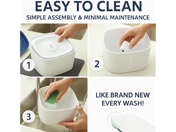 DESSEI Quiet Cat Water Fountain with 4 filters