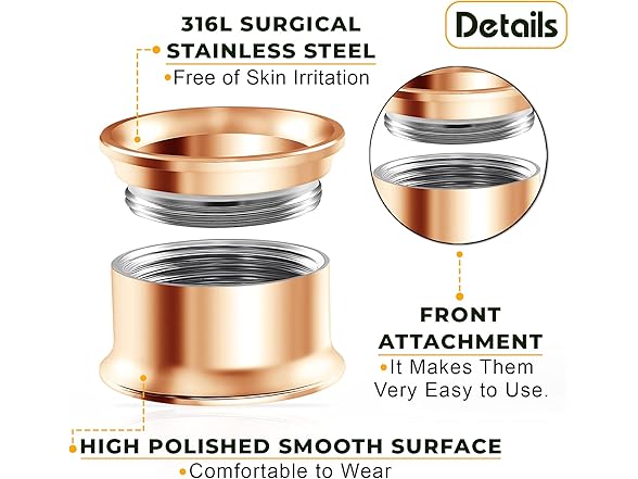 Pair of Internally Threaded Anodized Gauge