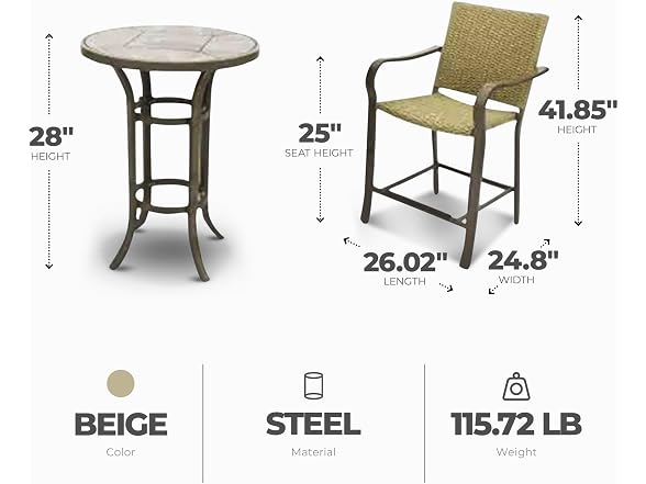 Four Seasons Courtyard Amalfi 3 Piece Woven Furniture