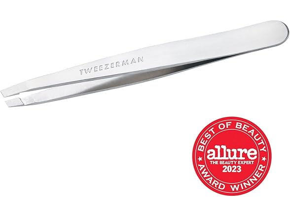 Tweezerman Stainless Steel Slant Tweezer Platinum