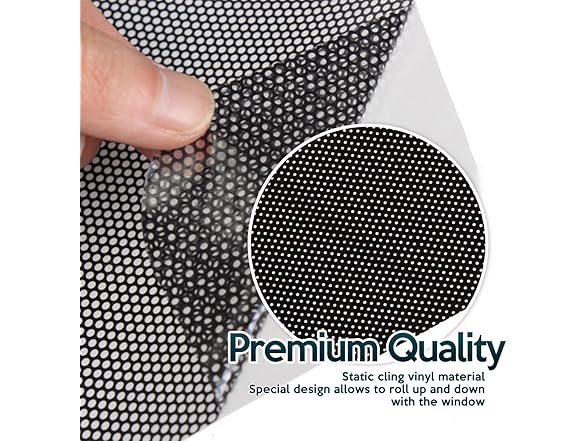 Zone Tech SS0005 Cling Glare Reducer Sun Shade Side Window 