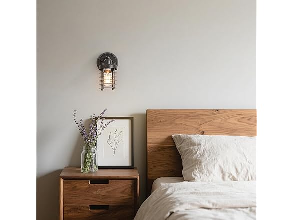 GEPOW Farmhouse Wall Sconce, Industrial Mini Cage