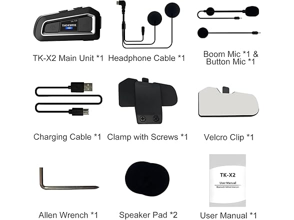 Motorcycle Bluetooth Headset Up to 3 Riders