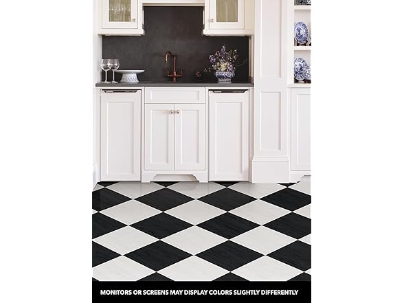 FloorPops x Chris Loves Julia 12-in by 12-in Lawrence Black