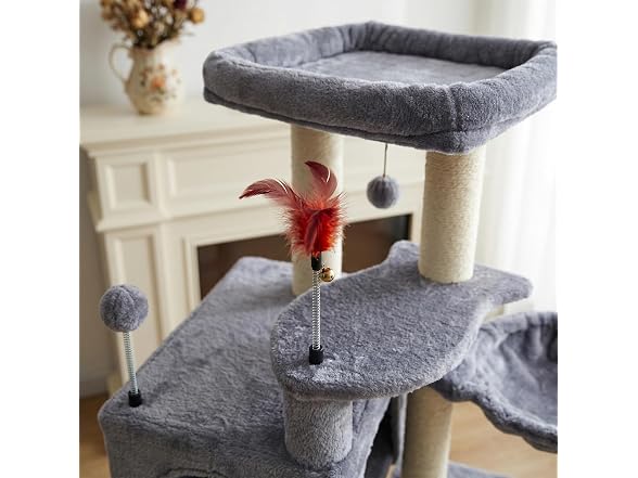 AIWIKIDE Cat Tree Has Scratching Toy with A Ball