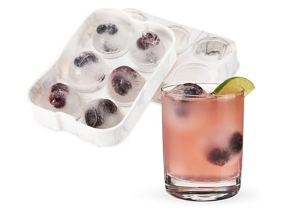 Host Silicone 2" Ice Sphere Silicone Mold w Marble Finish