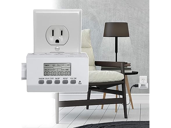Clear Power 1 Grounded Outlet EZ Digital Timer
