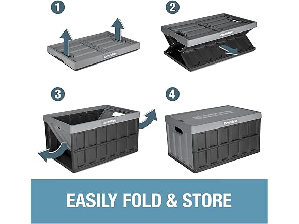 CleverMade Collapsible Storage Bins- Obsidian 3PK