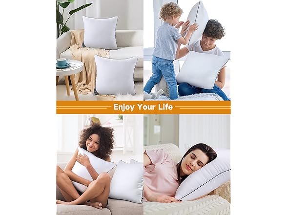 2 Pack 18"x18" Throw Pillow Inserts