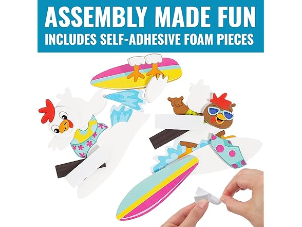 Fun Express Surfing Chicken Magnet Foam Craft Kit