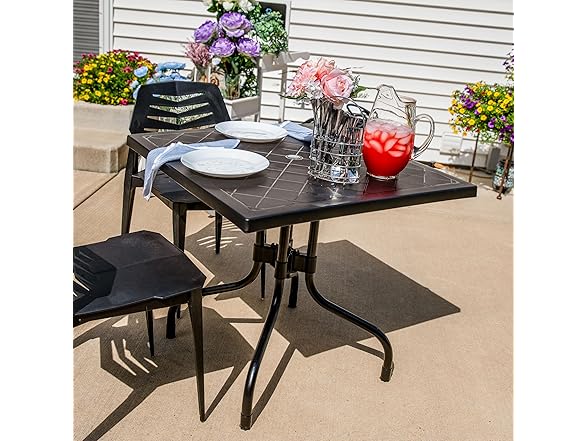 Sunnydaze Plastic Top Outdoor Dining Table