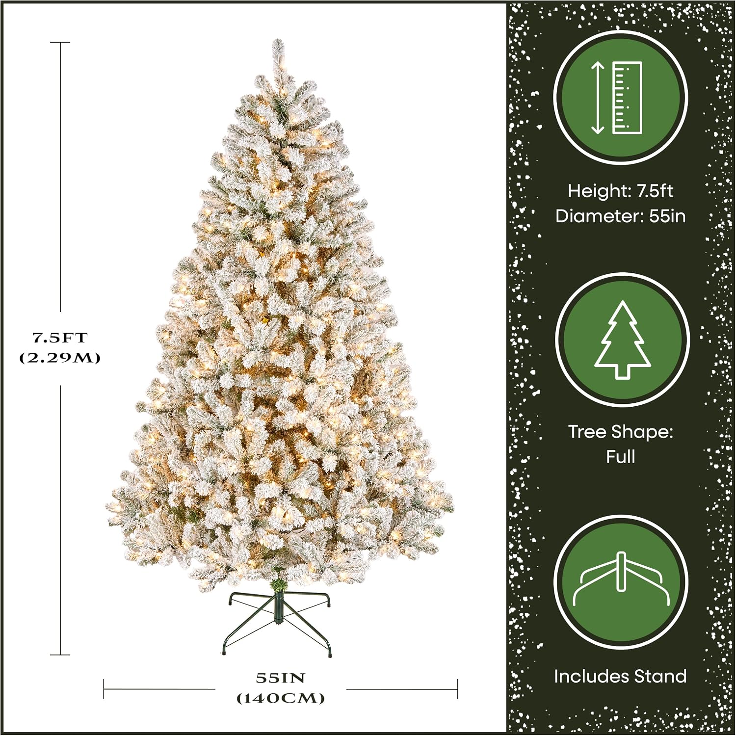 National Tree Company 7.5ft Pre-Lit Floc - Gallery 18