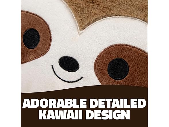 16 Inch Kawaii Sloth Plush Pillow – 1 Count