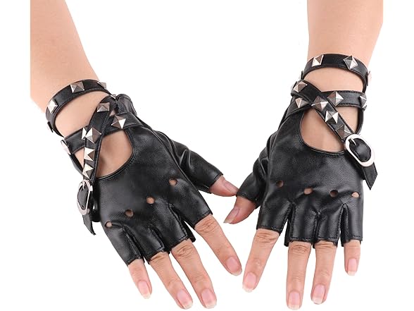 BOMJJOR Women Fingerless Gloves Choker