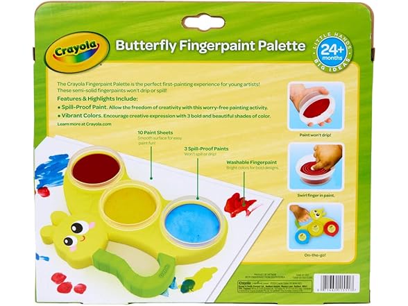 Crayola Butterfly Fingerpaint Pallette (3ct)