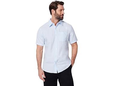$9.99, Was $29.90, 66% Off! Amazon Essentials Men SS Linen Shirt dealfomo