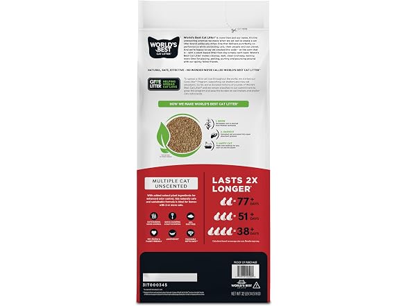 World's Best Cat Litter, Multiple Cat, Unscented