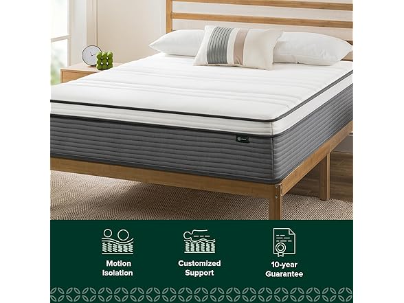 ZINUS 12" (New Version) True Support Hybrid Full Mattress