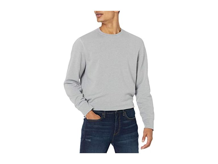 Amazon Essentials Mens Long Sleeve Lightweight Fleece French Terry Crewneck Sweatshirt