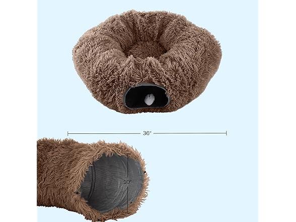PETMAKER Cat Tunnel with Bed for Indoor Cats - 3F