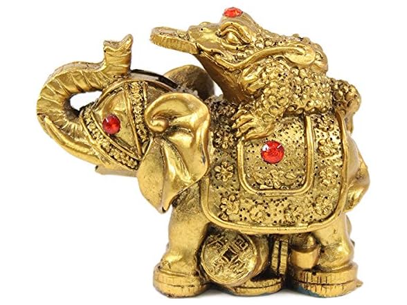 Fdit Éléphant Feng Shui Lucky Feng Shui Golden Elephant Statue
