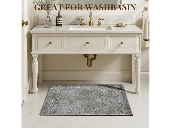 UKISS 2PCS Grey Large Bath Mats