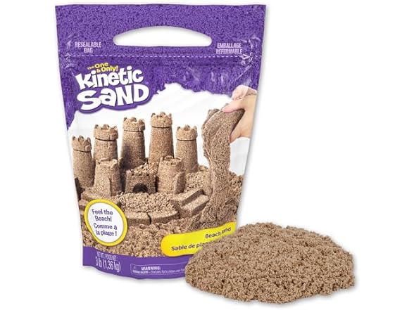 Kinetic Sand, 3lbs Beach Sand for Ages 3
