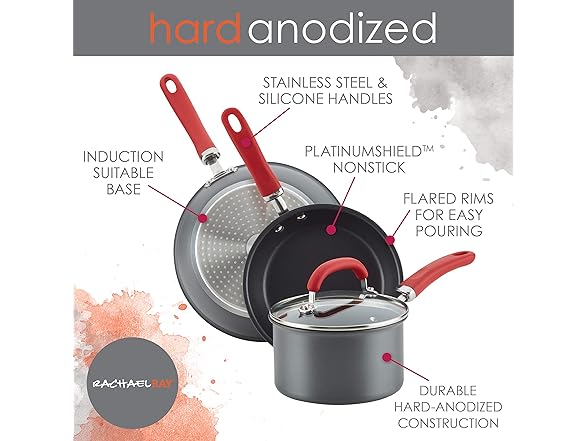 Rachael Ray Anodized Nonstick Frying Pan Set 