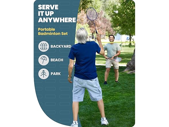 4 Player Badminton Racket Set