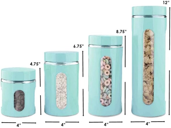 4Pc Or 8Pc See-Through Canister Sets
